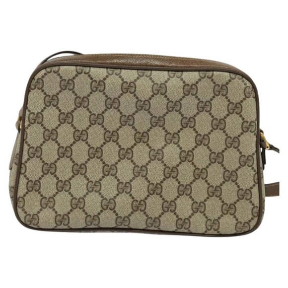 GUCCI GG Supreme Web Sherry Line Shoulder Bag PVC Beige - Picture 3 of 16
